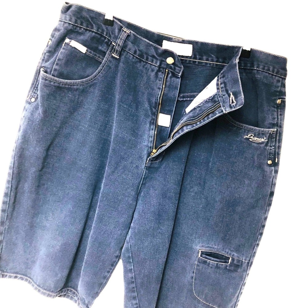 VTG Davoucci Baggy Demin Shorts Wide Leg Y2K Hip Hop 90's Streetwear Mens 42 39‎